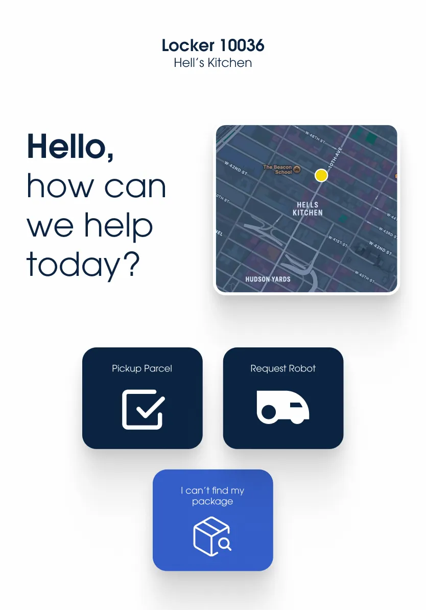 Kiosk home screen