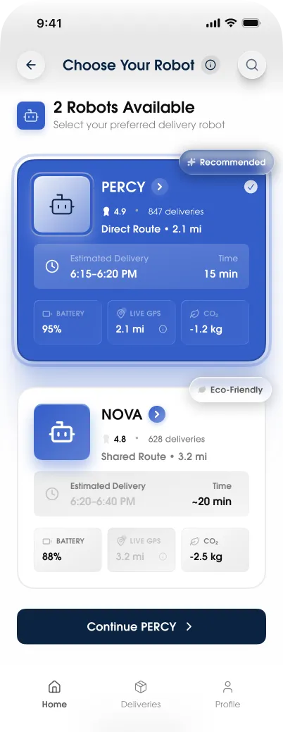 Choose robot delivery